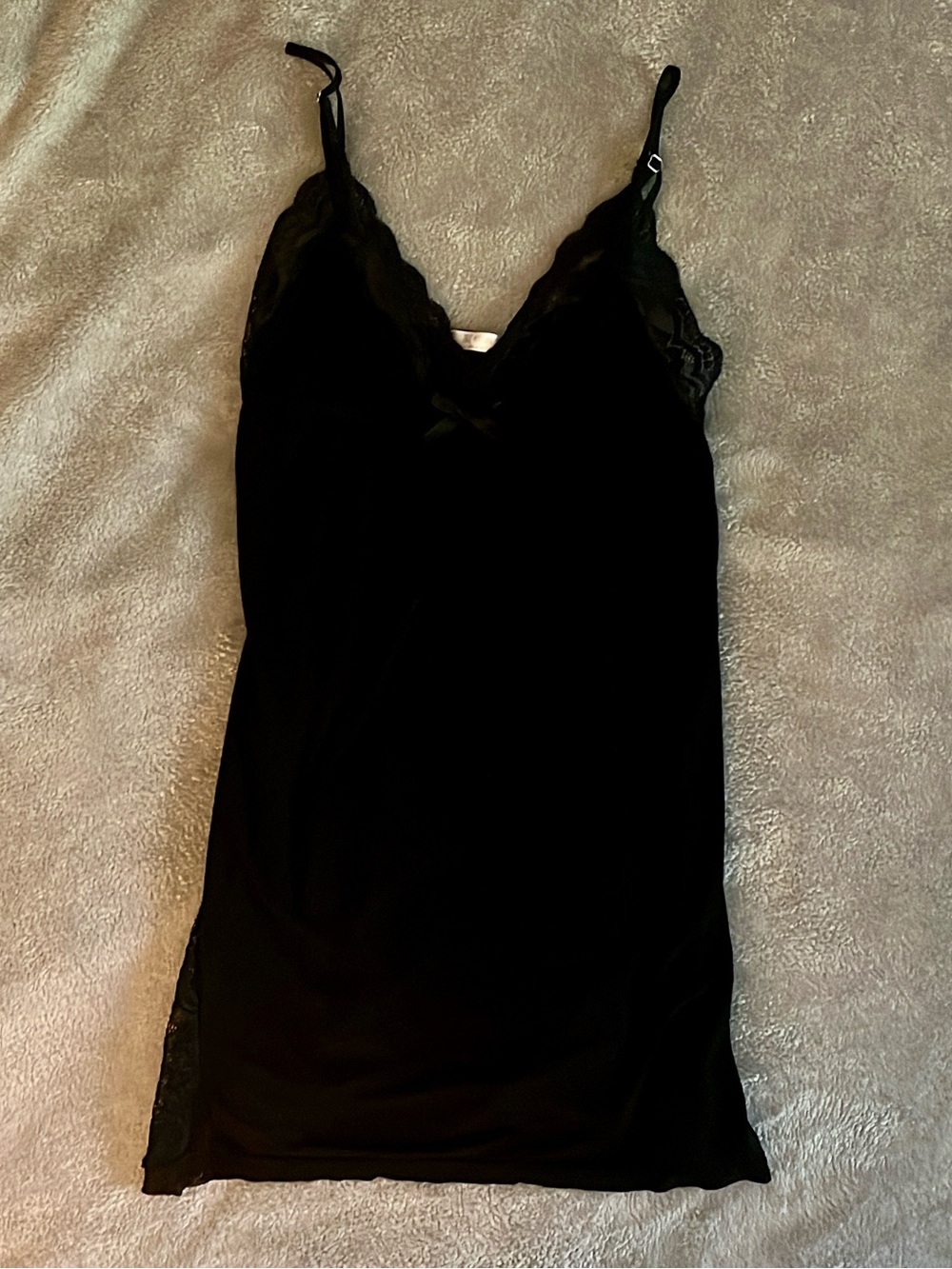 Avidlove Black Lace Mesh Chemise Nightgown Babydoll Lingerie Dress Size S